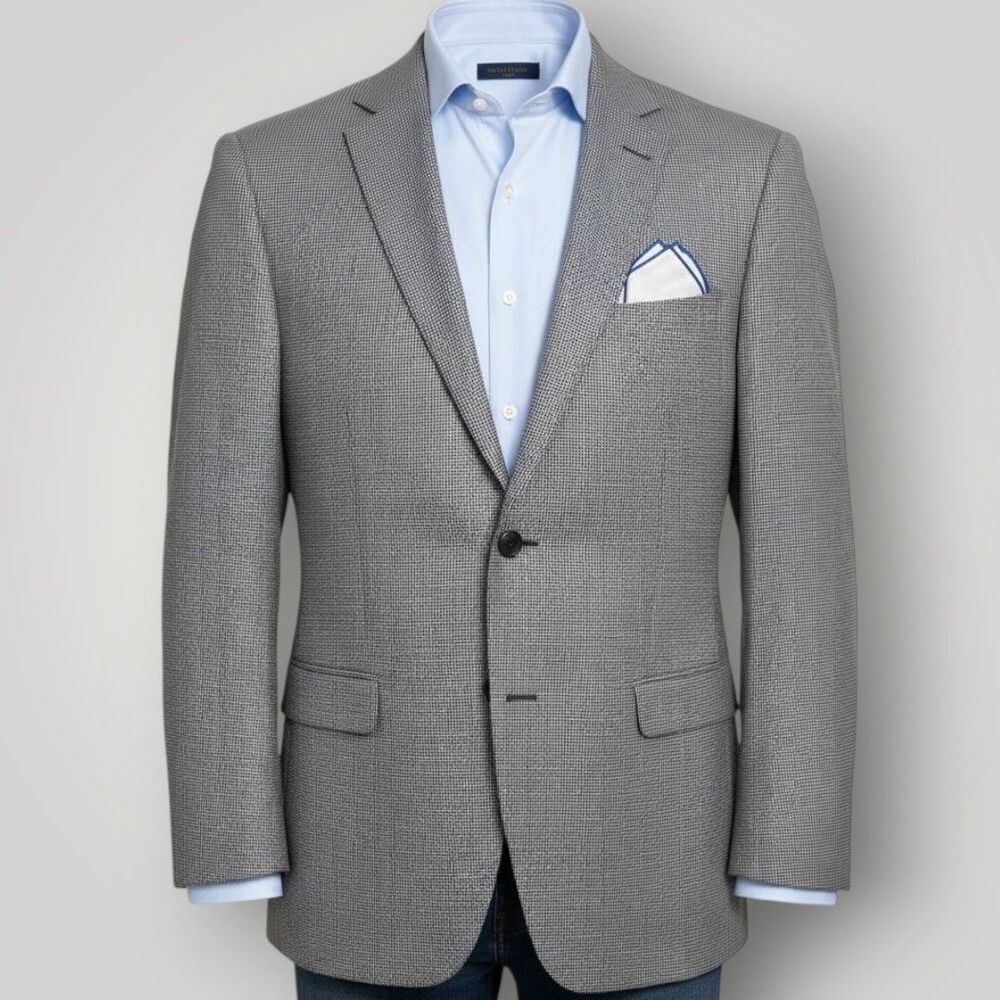 KENNETH COLE Men's Blazer Sport Coat Two Button Suit Jacket 42R Gray Wool